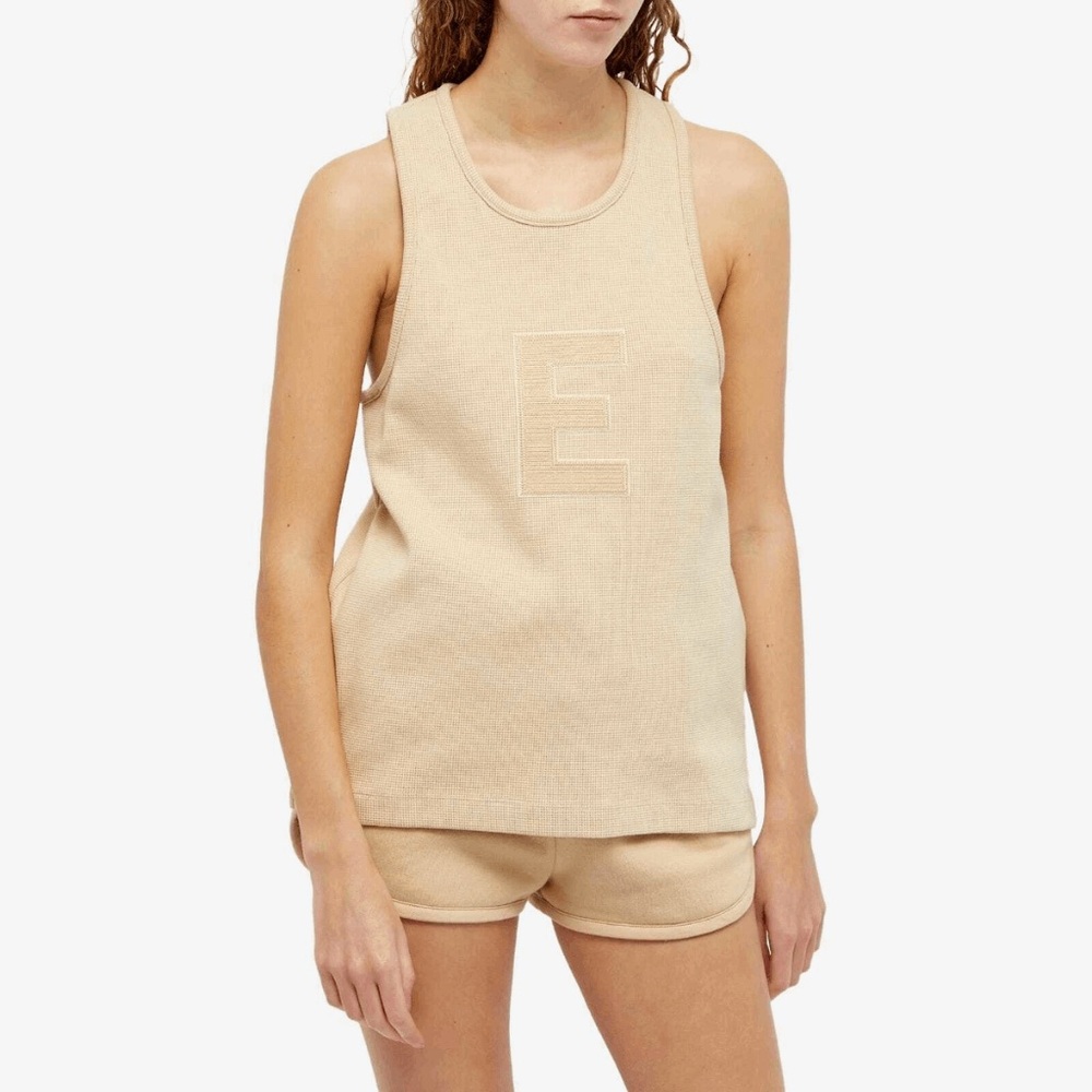 Fear of God Essentials Women’s Waffle Tank in Sand Size L NWT
